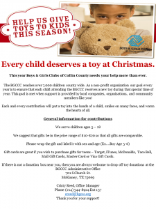 2015 Christmas Toy Drive Flyer